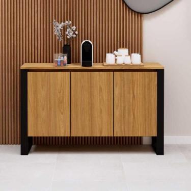 Imagem de Aparador Balcão Armário Baixo para Escritório 3 Portas 136cm x 36cm 10