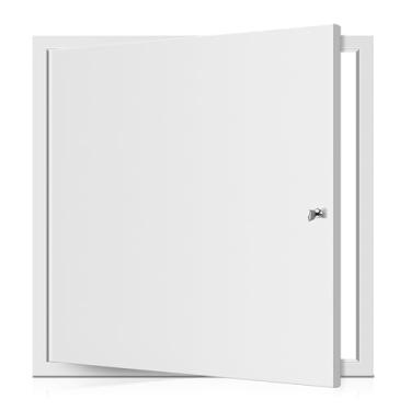 Imagem de Painel de acesso para drywall, 41 x 61 cm com fechadura e chave, para teto, conduítes elétricos, porta de acesso de aço metálico resistente (branco)