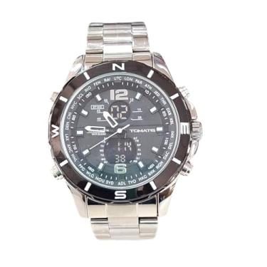 Imagem de Relógio Masculino Esportivo Visor Duplo Analogico e Digital Resistente a Água em Aço Inox