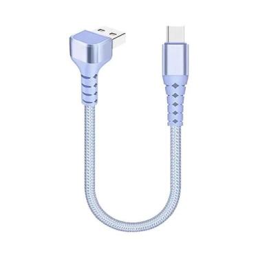 Imagem de Cabo USB a Para USB C Curto De Ângulo Reto De 90 Graus, Carregamento R