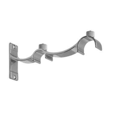 Imagem de Suporte Duplo Alumínio Perfil Invertido Para Varão Wave 28mm CROMADO -