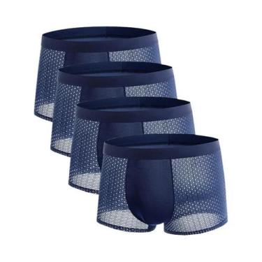 Imagem de Shorts Boxer De Malha De Seda Gelada Para Homens Tamanho Plus, Pacote 