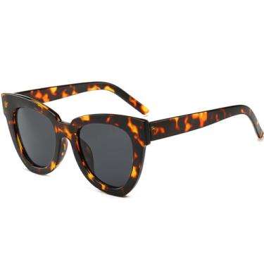 Imagem de Óculos de Sol Ombro a Olho de Gato com Estampa de Leopardo Oversized, Unissex, Proteção UV400, Ideais para Esportes ao Ar Livre, Corrida e Ciclismo, Cor Cinza Leopardo