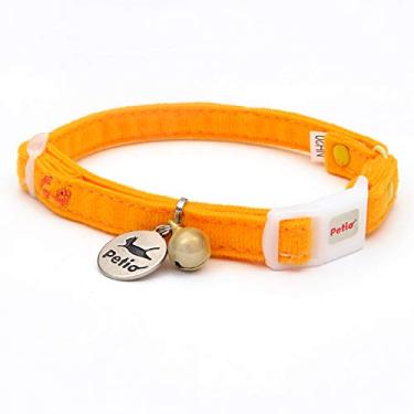 Imagem de Petio Coleira Neko-komachi para gatos com placa de identificação antiperda de sino de gato (pegada amarela)