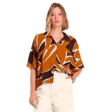 Imagem de Camisa Feminina Endless Estampada Manga Curta Marrom Claro-Feminino