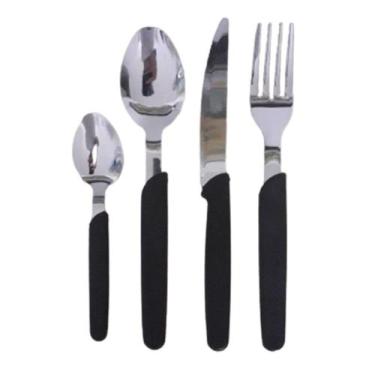 Imagem de Jogo De Talheres Faqueiro Aço Inox Garfo Faca Colher 20 Pçs - Idea