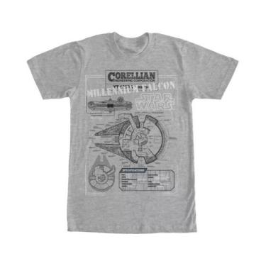 Imagem de Camiseta Masculina Star Wars Retrô Sci-Fi De Manga Curta Estilo Urbano