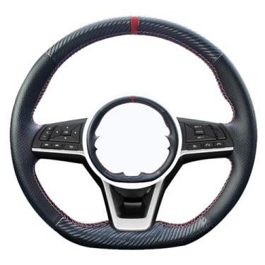 Imagem de Eangzia Capa de volante de fibra de carbono personalizada de couro de microfibra adequada para Nissan Altima 2019-2022/ Rogue 2017-2020/Kicks Leaf 2018-2023 /sentra Versa 2020-2022 acessórios