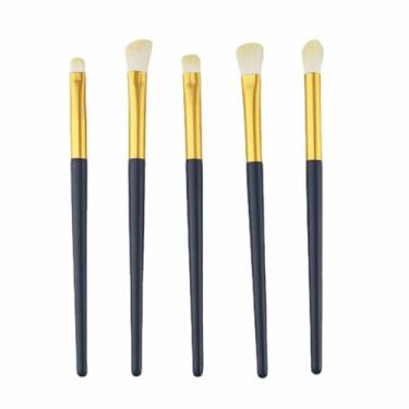 Imagem de CUOFYUNL 5pcs Conjunto de pincéis de sombra de fibra sintética livre de galpão Conjunto de pincéis de maquiagem para cabelo