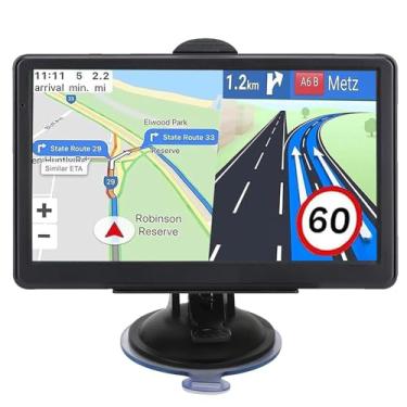 Imagem de NAVRUF Navegador GPS automotivo de 17 cm com mapas dos EUA 2025, orientação de voz passo a passo, assistência de faixa, aviso de velocidade e luz vermelha para veículos, navegador por satélite GPS com