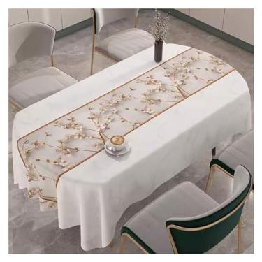 Imagem de Toalha de mesa retangular, impermeável, à prova de derramamento e sem rugas, decoração de mesa de cozinha, tapete de mesa de tecido para festa de Natal (1.140 x 200 cm)