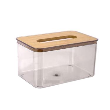 Imagem de Porta-toalhas de papel retro criativo caixa de lenços casa sala de estar caixa de plástico transparente restaurante caixa de armazenamento de lenços recipiente de lenços (B)