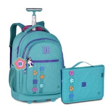 Imagem de Kit Mochila Carrinho com Estojo Fichário Grande Rebecca Bonbon-Feminino
