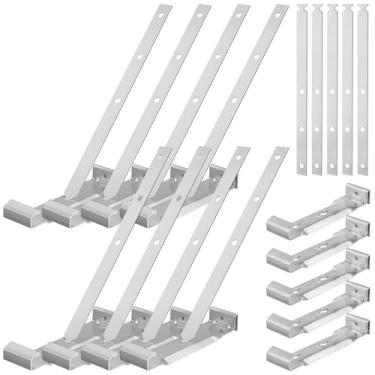 Imagem de 25 conjuntos de cabides de calha de teto de alumínio com tiras, suportes de calha de drenagem de casa de 12 cm para fixação sem beirais, suporte de calha antiferrugem para calhas de alumínio e aço