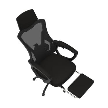 Imagem de Cadeira de escritório inclinável.Para trabalho,aprendizagem e descanso.Deite-se a 135°.Cadeira de escritório ergonômica. (Preto-pés)