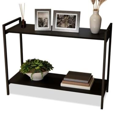 Imagem de Mesinha Lateral de Apoio para Sofá - Aparador para Cantinho, Bar e Café, Decoração Prática e Estilizada para Sala e Ambientes Domésticos (Preto)