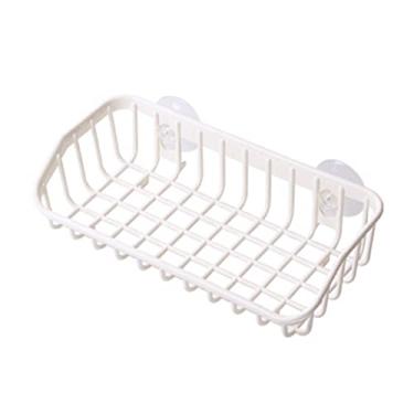 Imagem de Organizador de panela e panela rack de pia de plástico prateleira de esponja de cozinha (cor: branco, tamanho: 20,5 * 11 cm) (rosa 20,5 * 11 cm) (branco 20,5 * 11 cm)