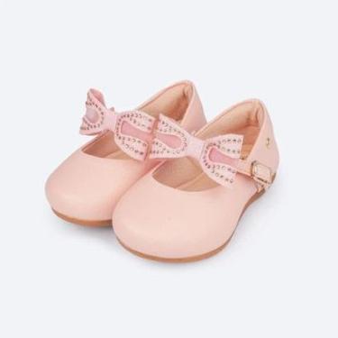 Imagem de Sapato Infantil Pampili Mini Angel Laço Strass Rosa 04.987-Feminino