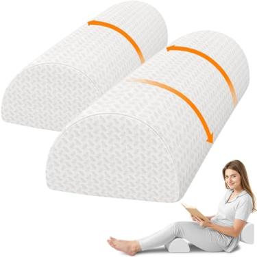 Imagem de Almofada de joelho para pessoas que dormem de lado, almofada de espuma viscoelástica meia lua para pernas, design ergonômico, almofada de elevação de cunha para dormir de lado e de costas, suporte sob