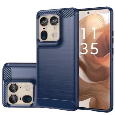 Imagem de Gufuwo Capa para Motorola Edge 50 Ultra/Moto X50 Ultra 5G XT2401-2, capa de telefone fina de fibra de carbono TPU capa protetora antiarranhões à prova de choque para Motorola Edge 50Ultra 5G azul