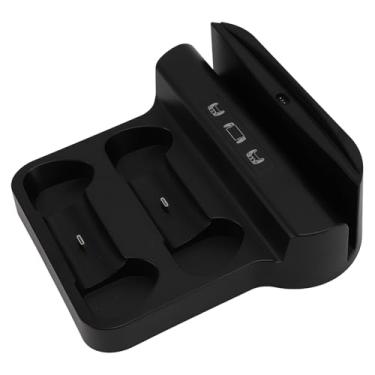 Imagem de Jopwkuin Suporte de Base de Carregador de Controlador Duplo para Portal Remote Player 3 Em 1 Com Indicador LED, Design Seguro e Suporte de Armazenamento Compacto para Jogadores, Material ABS Preto