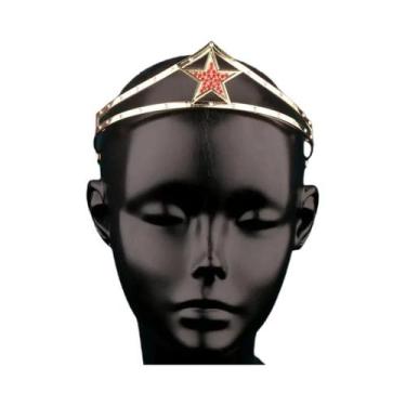 Imagem de Coroa De Estrela Com Strass Dourado Para Noivas, Vestido De Casamento,