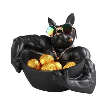 Imagem de Estátua De Resina De Cão Estilosa, Ornamento Animal, Decoração Para Ca