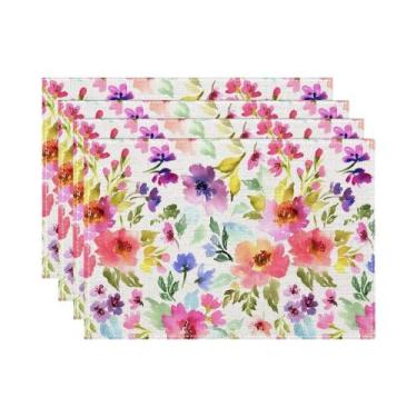 Imagem de Jogo De Sousplats Florais Com Folhas (Conjunto De 4, 6 Ou 8) Para Mesa