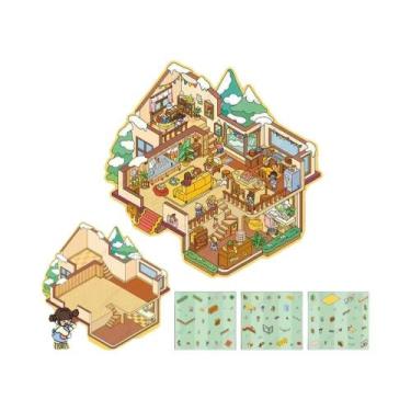 Imagem de Adesivos 3D DIY De Paisagens Em Tamanho Plus, Cenário De Cabana De Bol