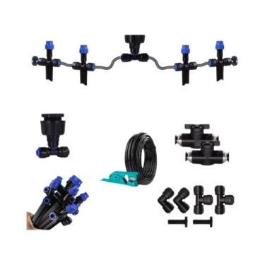 Imagem de Kit De Irrigação Ajustável 1/4" Com Gotejador De 8 Furos E Pulverizado