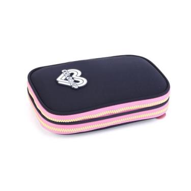 Imagem de Estojo Box Escolar Feminino 3 Divisórias Organizador - Seanite, Azul