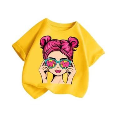 Imagem de Camisetas De Verão Para Meninas 2025, Manga Curta, 100% Algodão, Roupa