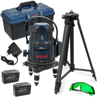 Imagem de Nível Laser 5 Linhas Reforçado 2 Bateria, Carregador E Tripé - ARITA