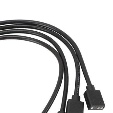 Imagem de Cabo divisor ARGB, 1 a 4 fêmea para fêmea 5V 3 pinos RGB divisor cabo de extensão com 5 V para chassi de computador CPU Cooler e ventilador ARGB