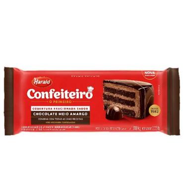 Imagem de Chocolate em Barra Fracionada Confeiteiro Meio Amargo - Harald 1,010Kg