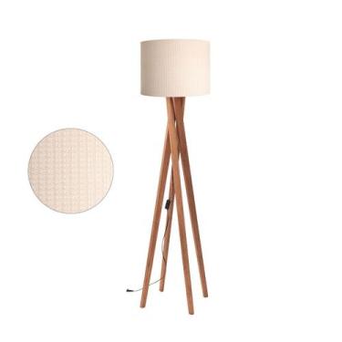 Imagem de Abajur Luminária Cristal De Chão Pés Em Madeira Maciça - D+7 Moveis