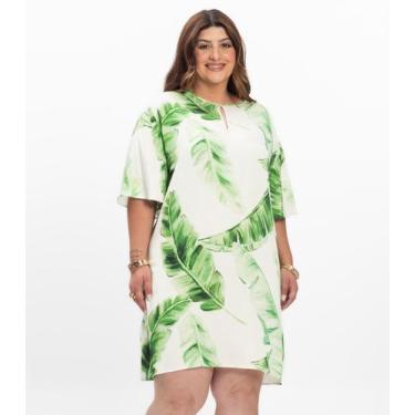 Imagem de Vestido Feminino Plus Size Curto Secret Glam Bege, Plus G2, Bege