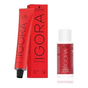 Imagem de Kit Tinta Igora Royal + Ox 20vol de 60ml - Escolha sua Cor Tom:6.4 Lou