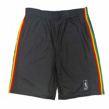 Imagem de Bermuda Basquete Masculina Plus Size M10 Dunk Listras, Preto, G2