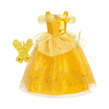 Imagem de Fantasia De Princesa Disney Belle Para Meninas, Estilo Inglês Deluxe, 