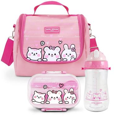 Imagem de Kit Infantil 3pçs - Bolsa Térmica, Pote P/ Lanche 400ml E Garrafa 460ml