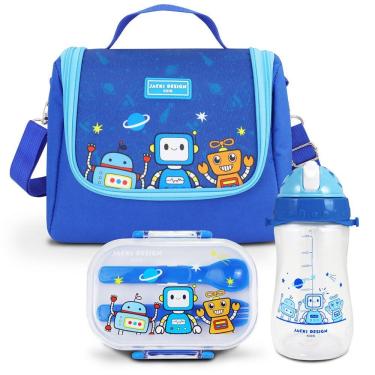 Imagem de Kit Infantil 3pçs - Bolsa Térmica, Pote P/ Lanche 400ml E Garrafa 460ml