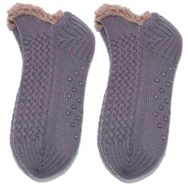 Imagem de Meia Curta Térmica Felpuda Forrado Quentinho Antiderrapante - D Presen