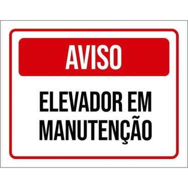 Imagem de Kit 10 Placa Acm De Aviso Elevador Em Manutenção 18X23 - Sinalizo