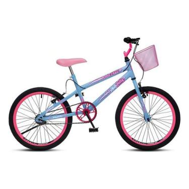 Imagem de Bicicleta passeio colli bike jully aro 20 azul champanhe com cesto