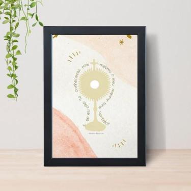 Imagem de Quadro Frases Católicas Devoção Fé A4 C/ Moldura e Vidro 08 Cor: Preto