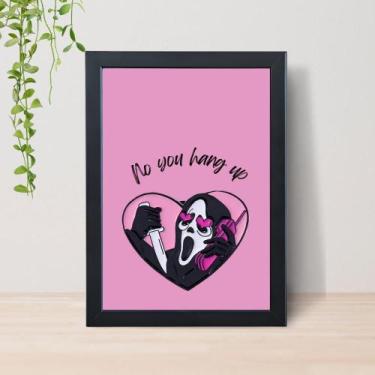 Imagem de Quadro Panico Ghost Face Scream A4 C/ Moldura e Vidro 09 Cor: Preto - 