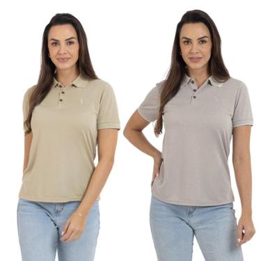 Imagem de Kit 2 Camisa Polo Feminina Piquet Viscose Casual