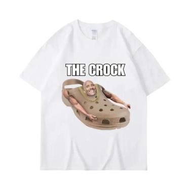 Imagem de Camiseta Oversized Engraçada Do Meme Do Crock Dwayne Johnson Para Mulh