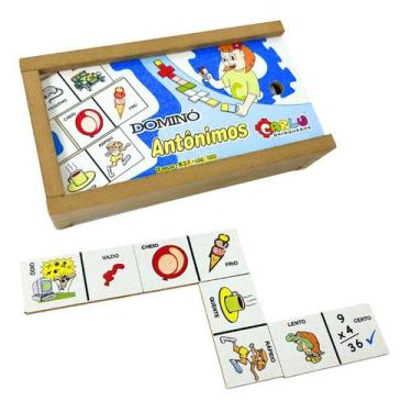 Imagem de Dominó Antônimos Jogo Pedagógico Brinquedos Educativos Infantil Lúdico